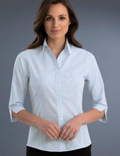 John Kevin Womens Slim Fit 3/4 Sleeve Mini Check (724)