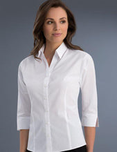 John Kevin Womens Slim Fit 3/4 Sleeve Poplin (700)