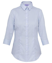 Van Heusen Ladies Cotton Polyester Mini Herringbone 3/4 Sleeve Classic Fit Shirt