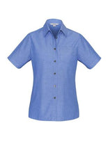 Biz Collection Ladies Wrinkle Free Chambray Short Sleeve Shirt