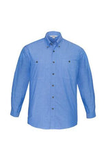 Biz Collection Mens Wrinkle Free Chambray Long Sleeve Shirt