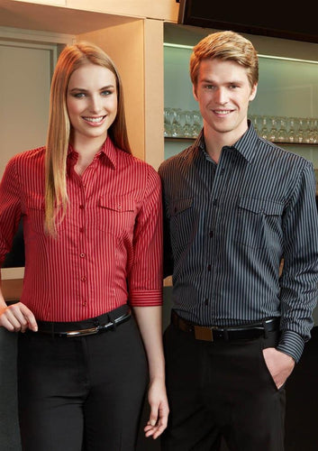 Biz Collection Ladies Cuban 3/4 Sleeve Shirt