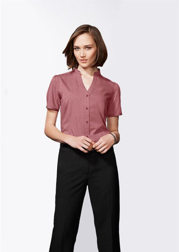 Biz Collection Ladies Chevron Stand Collar Shirt