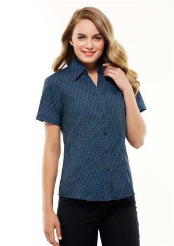 Biz Collection Ladies Printed Oasis Shot Sleeve  Shirt