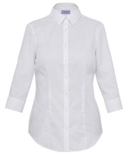 Van Heusen Ladies Cotton Polyester Mini Herringbone 3/4 Sleeve Classic Fit Shirt